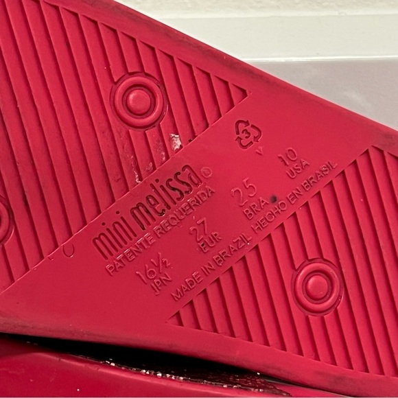 Mini Melissa Garnet Glitter Beach Slingback Open Toe Slide Sandals Size 10 - Picture 6 of 11